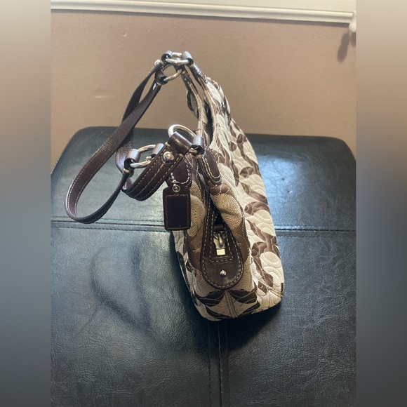 Coach Small Tan and Brown Handbag - Picture 6 of 11